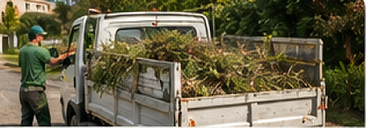 Évacuation de déchets verts dans un camion